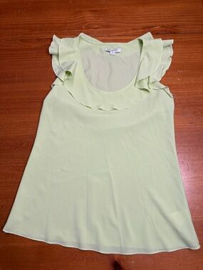 Banana Republic Light Lime Ruffle-Trim Sleeveless Tank
